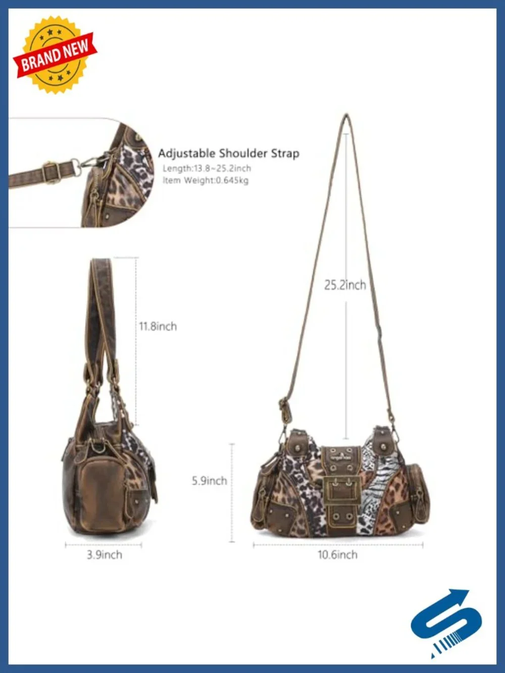 Vegan Leather Hobo Purse for Women, Crossbody Shoulder Handbag Y2K Multi-Pocket